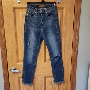 Joe's The Charlie High Rise Cropped Blue Denim Jeans *Back To School Perfect*